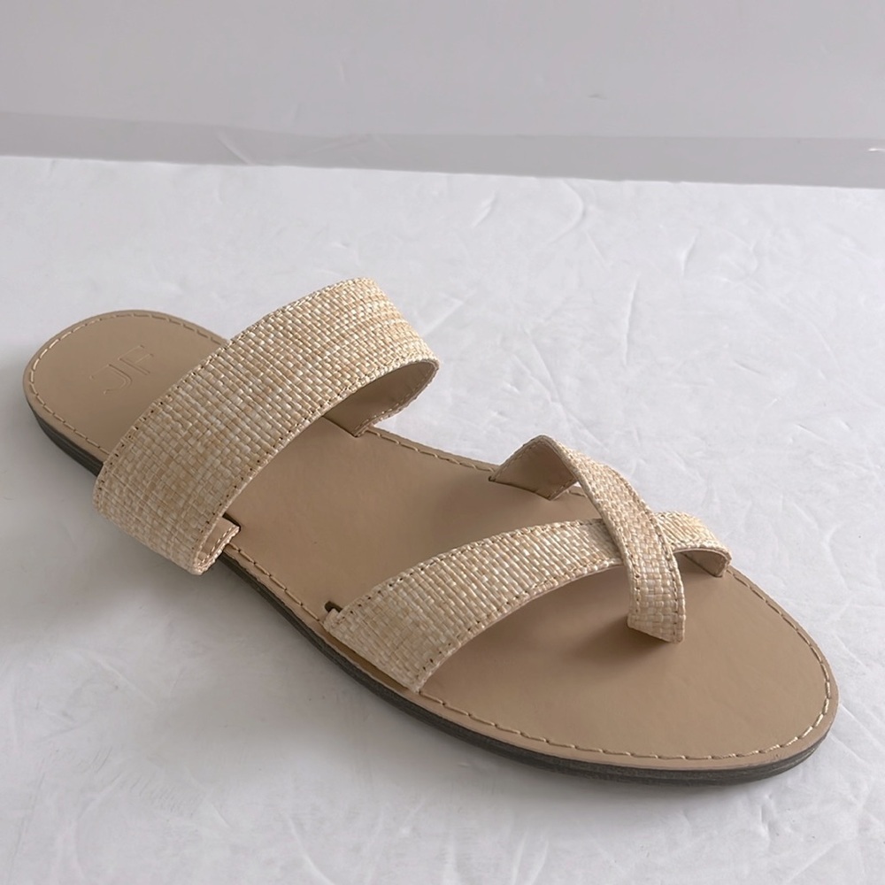 JustFab Women's Jute Natural Tan Flat Sandals Summer Shoes Size 9 New - Picture 5 of 9